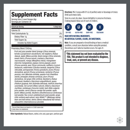 Isagenix Fruits Phytonutrient Drink Mix with Eleuthero Root, Apple, Peach, and More to Complement Diet 270 Grams (30 Servings)
