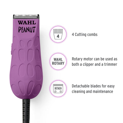 Wahl Professional - Peanut - Professional Beard Trimmer and Hair Clipper Kit - Adjustable Hair Cutting Tool with 4 Guide Combs, Orchid Black (Limited Edition)