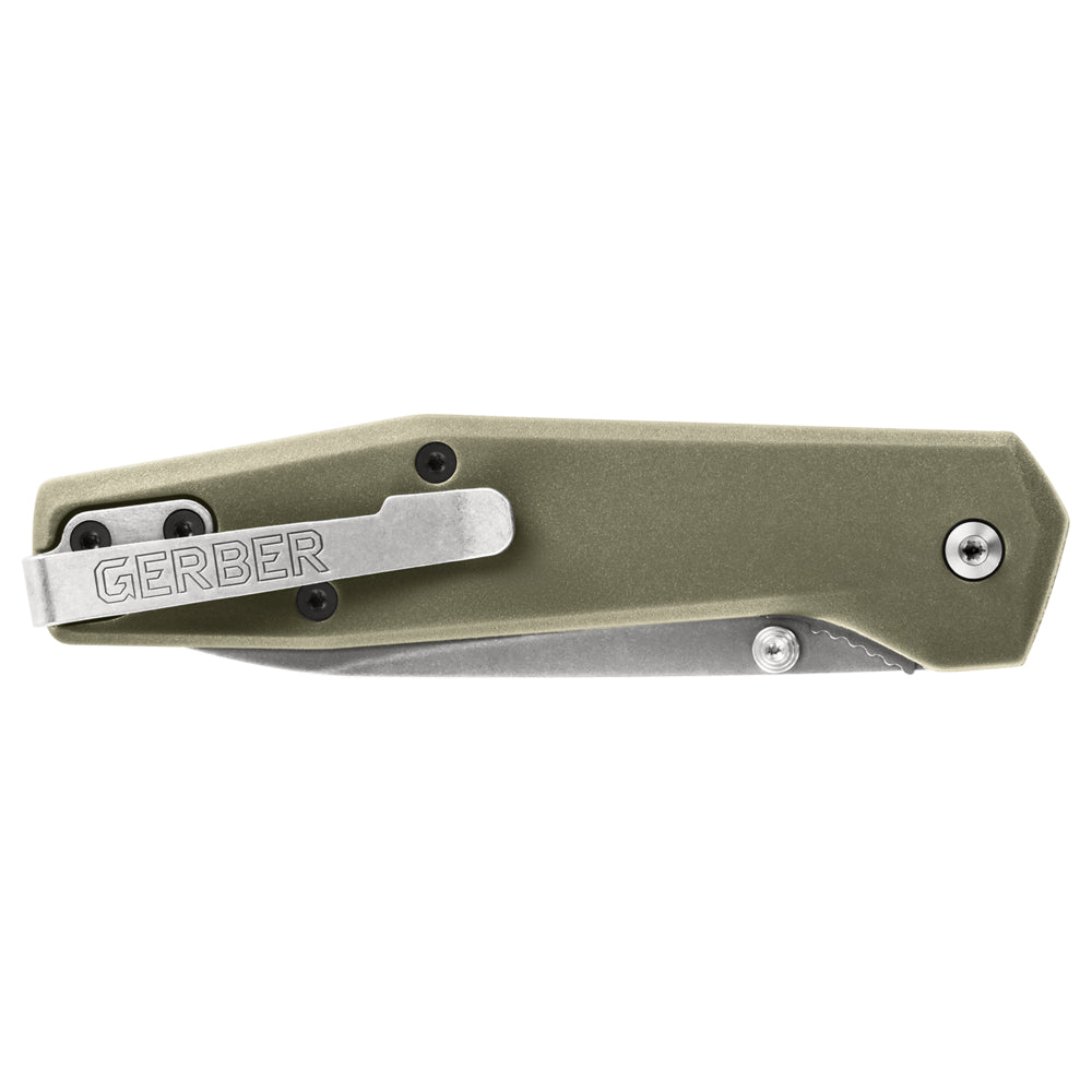 Gerber Gear Fuse Pocket Knife, 3.3 Inch Plane Edge Blade, Sage