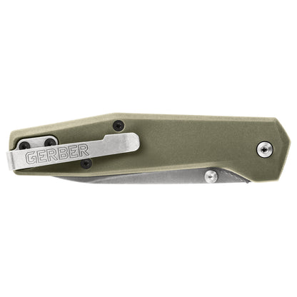Gerber Gear Fuse Pocket Knife, 3.3 Inch Plane Edge Blade, Sage
