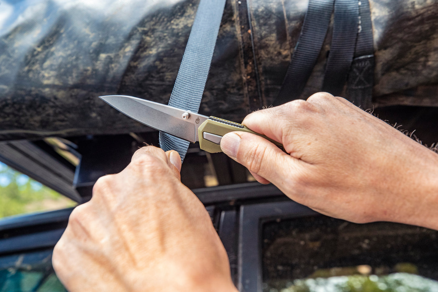 Gerber Gear Fuse Pocket Knife, 3.3 Inch Plane Edge Blade, Sage