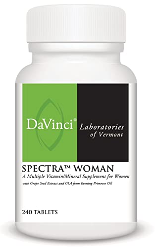 DaVinci Labs Spectra Woman - Dietary Supplement to Support Bone Health and Women's Needs - With Vitamins, Minerals, Calcium, Beta Carotene, L-Cysteine, Grape Seed Extract, and More - 240 Tablets
