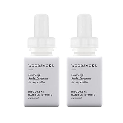 Pura and Brooklyn Candle Studio - Home Fragrance Scent for Air Diffusers - Aromatherapy Scents for Bedrooms & Living Rooms Scents for Smart Home Diffusers - 2 Pack - Woodsmoke