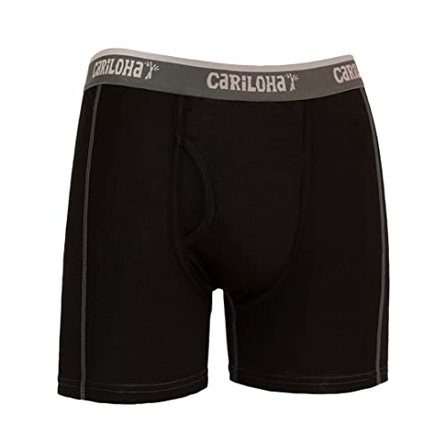 Cariloha Men's Bamboo Boxer Briefs - Breathable Underwear for Men - Large - Black