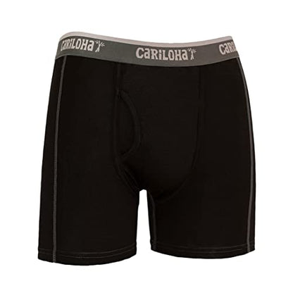 Cariloha Men's Bamboo Boxer Briefs - Breathable Underwear for Men - Large - Black