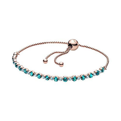 PANDORA Turquoise Sparkling Tennis Bracelet, 9.0", With Gift Box