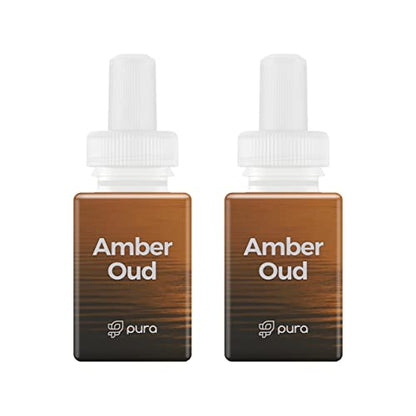 Pura - Fragrance for Smart Home Air Diffusers - Room Freshener - Aromatherapy Scents for Bedrooms & Living Rooms - Odor Eliminator - 2 Pack - Amber Oud