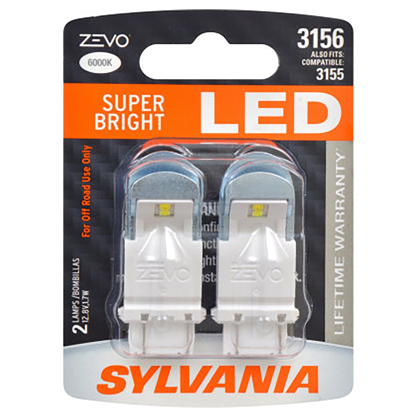 SYLVANIA ZEVO 3156 White LED Bulb, (Contains 2 Bulbs)