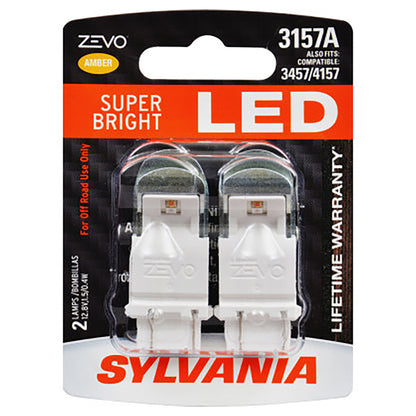 SYLVANIA ZEVO 3157 Amber LED Bulb, (Contains 2 Bulbs)