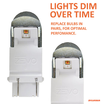 SYLVANIA ZEVO 3157 Amber LED Bulb, (Contains 2 Bulbs)