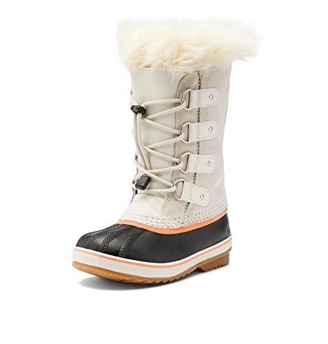 SOREL Youth Joan of Arctic Boot ‚Äî Fawn, Black ‚Äî Waterproof Winter Boots ‚Äî Size 4