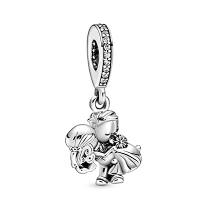 PANDORA Jewelry Married Couple Dangle Charm - Bracelet or Necklace Charm for Women - Sterling Silver with Cubic Zirconia, With Gift Box
