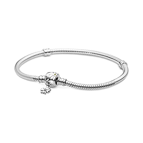 Pandora Moments Daisy Flower Clasp Snake Chain Bracelet, 8.3 in,With Gift Box