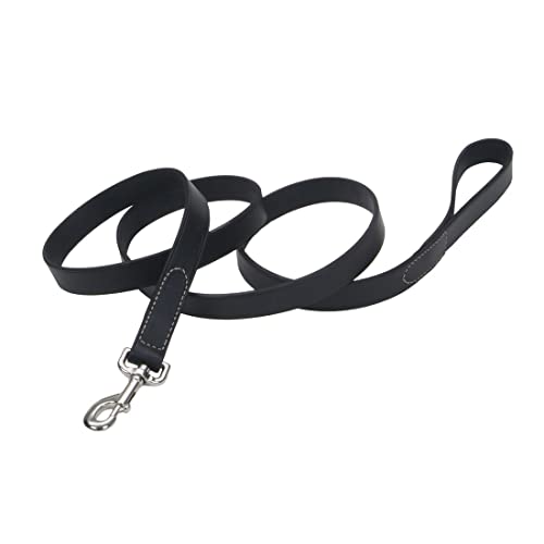 Coastal - Circle T - Oak Tanned Leather Dog Leash, Black, 3/4" x 04'