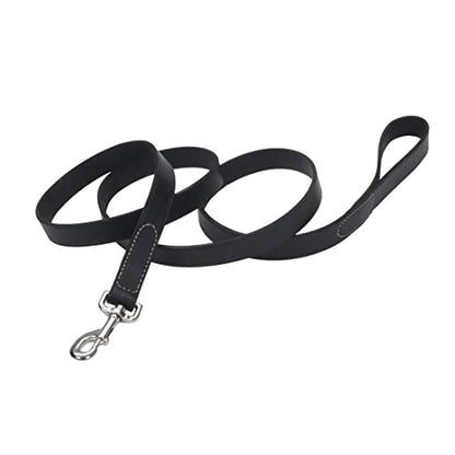Coastal - Circle T - Oak Tanned Leather Dog Leash, Black, 3/4" x 04'