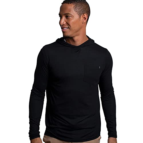 Cariloha Men's Bamboo-Viscose Long-Sleeve Crossover Hoodie - XX-Large - Black