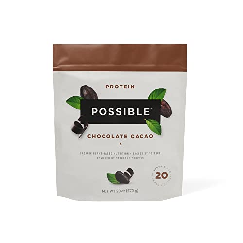 Possible Protein Powder Chocolate Cacao - 20 Grams Vegan Plant-Based Protein Mix, Non-GMO, Organic, Non-Dairy - 30-day supply