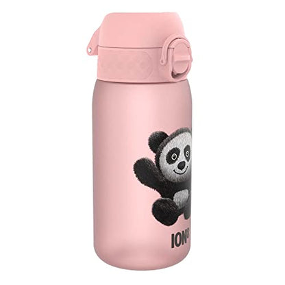 Ion8 Kid's One Touch 2.0 On-The-Go Printed Water Bottle - Leakproof and BPA-Free Water Bottle - Fits Car Cup Holders and Kid's Backpacks 12 oz / 350 ml - Panda