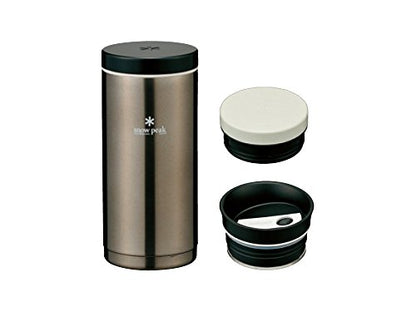 Snow Peak Kanpai Bottle - Sturdy Insulated Bottle for Coffee & Tea - Stainless Steel - 13.2 fl oz - Dark Silver