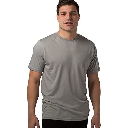 Cariloha Men's Comfort Crew Tee - Organic Bamboo T-Shirt - Cooling, Soft, Stylish, Durable and Eco-Friendly - Large - Gray