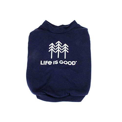 Coastal - Life is Good - Dog T-Shirt, Navy, Large (26" Girth, 20-40 lbs)