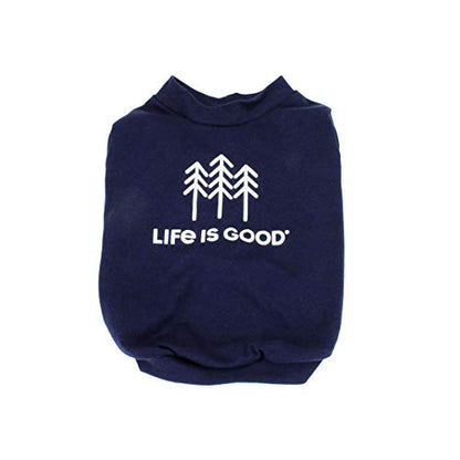 Coastal - Life is Good - Dog T-Shirt, Navy, Large (26" Girth, 20-40 lbs)