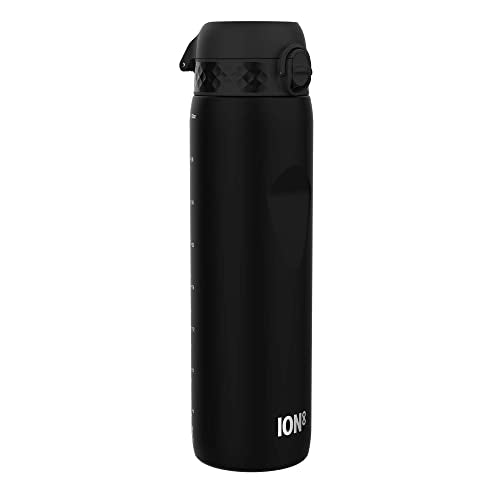 Ion8 Sport/Bike Water Bottle - Leakproof and BPA-free Water Bottle - Fits in Lunch Boxes, Handbags, Car Cup Holders, Backpacks, 34 oz/1000 ml (Pack of 1) - OneTouch 2.0 - Black 2.0
