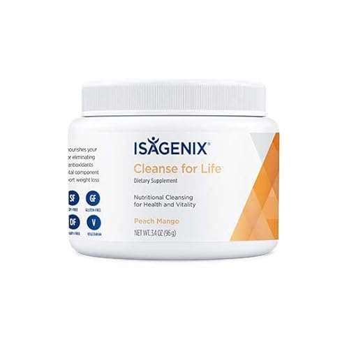 Isagenix Cleanse for Life - Detox Cleanse with Turmeric, Licorice Root & Bilberry - Supports Intermittent Fasting - Peach Mango - 96 Grams