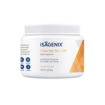 Isagenix Cleanse for Life - Detox Cleanse with Turmeric, Licorice Root & Bilberry - Supports Intermittent Fasting - Peach Mango - 96 Grams