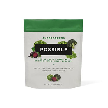 Possible SuperGreens - Superfoods Powder Mix with 23 Whole Food Ingredients, Vegan, Organic, Plant-Based Wellness - 1 Pouch, 30-Day Supply