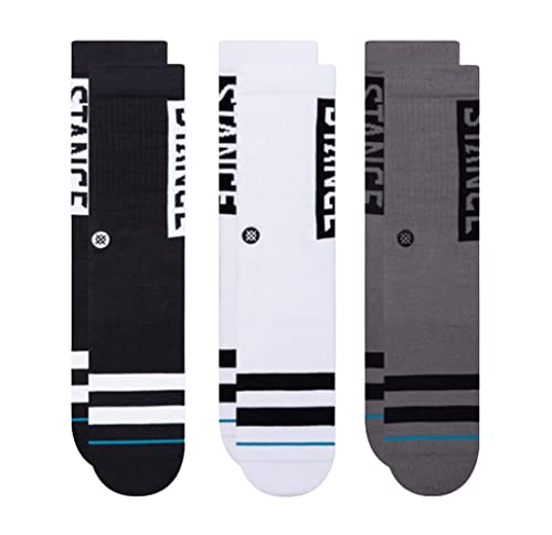 Stance Crew The OG Socks [3 Pack] (Large, Black/White)