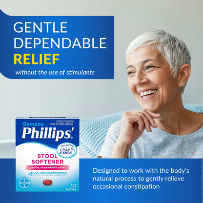 Phillips' Stool Softener Liquid Gels 30 Liquid Gels (Pack of 5)