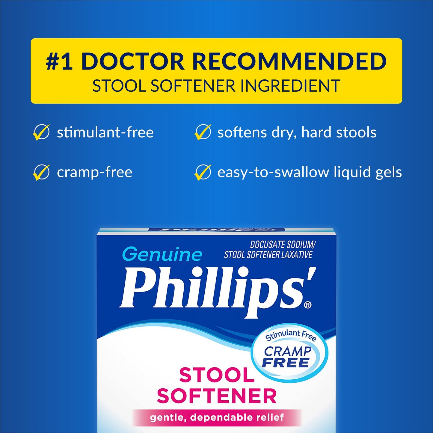 Phillips' Stool Softener Liquid Gels 30 Liquid Gels (Pack of 5)