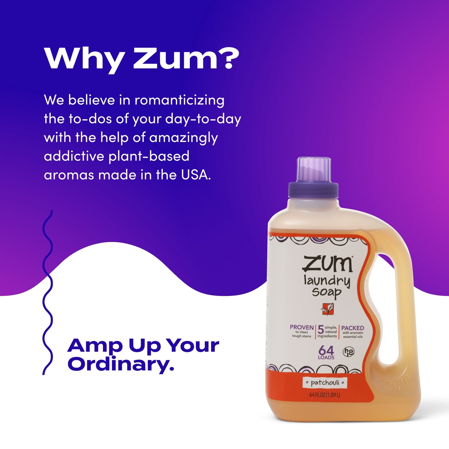 Zum Clean Laundry Soap - Patchouli - 64 fl oz (2 Pack)