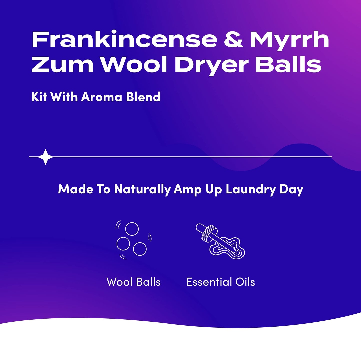 Zum Clean Frankincense & Myrrh Wool Dryer Balls Kit with Aroma Blend (3 Pack)