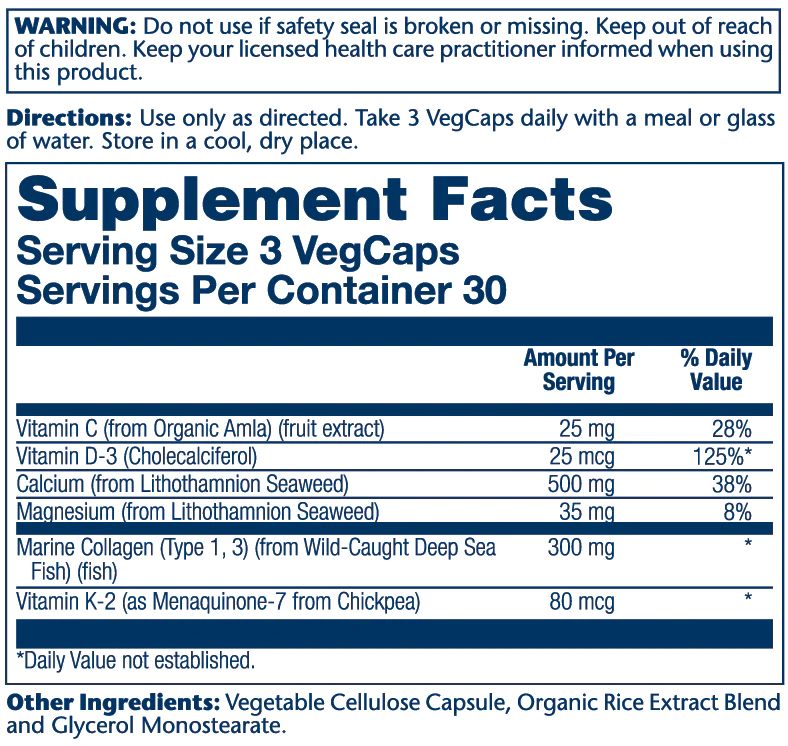 Solaray Collagen Bone Complete | Advanced Bone Matrix Formula with Plant Calcium & Magnesium | 30 Servings | 90 VegCaps