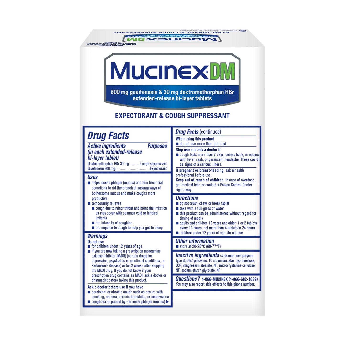 Mucinex DM 12 Hr Expectorant & Cough Suppressant Tablets, 100 ct. (Pack of 3)