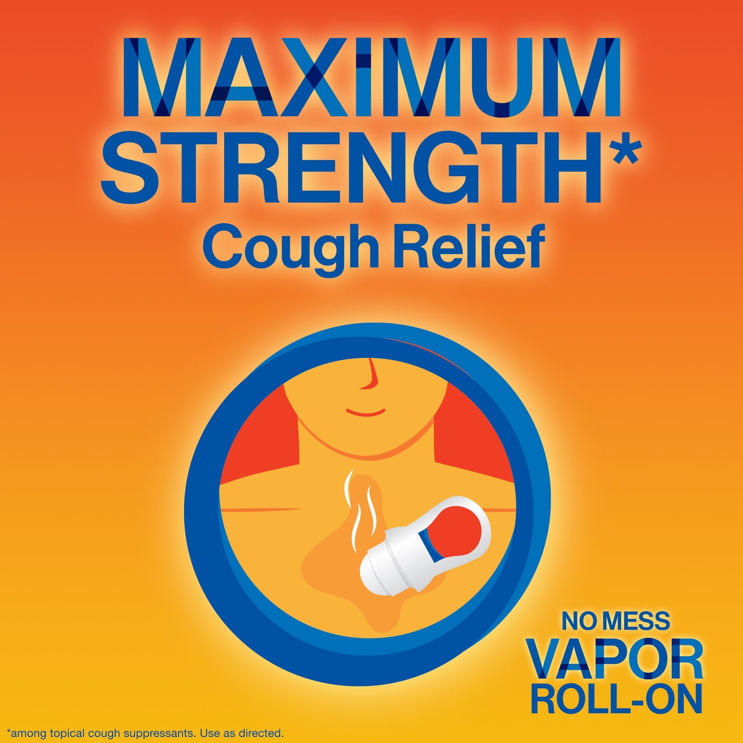 Delsym No Mess Vapor Roll-On Cough Suppressant & Topical Analgesic with Camphor, Eucalyptus Oil, Menthol, Adults & Kids, Maximum Strength, 1.76 Oz (Pack of 3)
