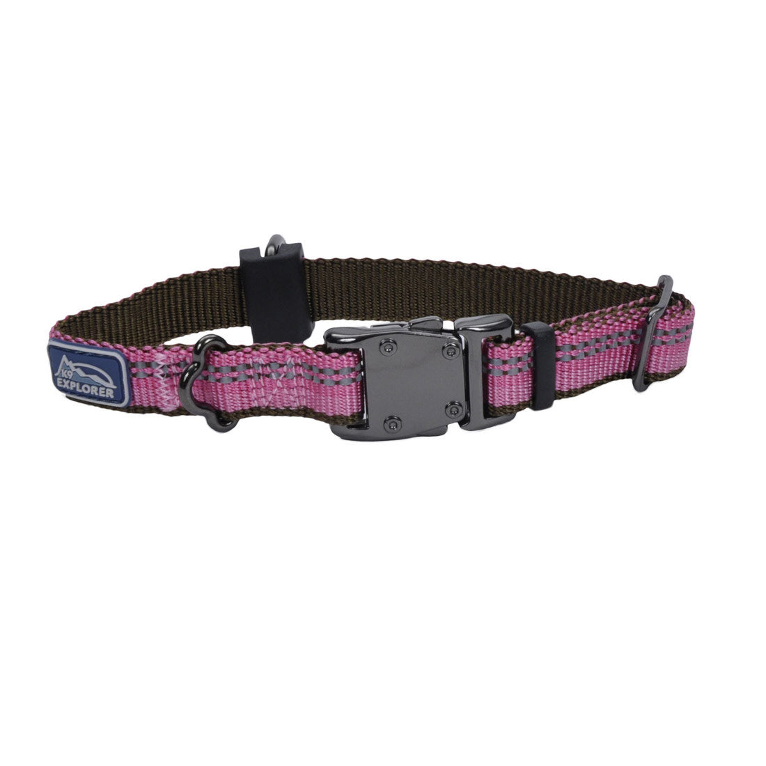 Coastal - K-9 Explorer - Reflective Adjustable Dog Collar, Rosebud, 5/8" x 08"-12"
