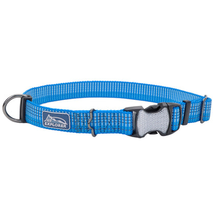 Coastal - K-9 Explorer - Brights Reflective Adjustable Dog Collar, Lake, 5/8" x 08"-12"