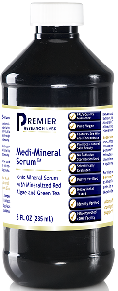Premier Research Premier Medi-Mineral Serum, Vitalizing Serum for Facial Clarity and Beauty, Ionic Mineral Serum with Mineralized Red Algae and Green Tea, 8 Fl Oz (235 ml)