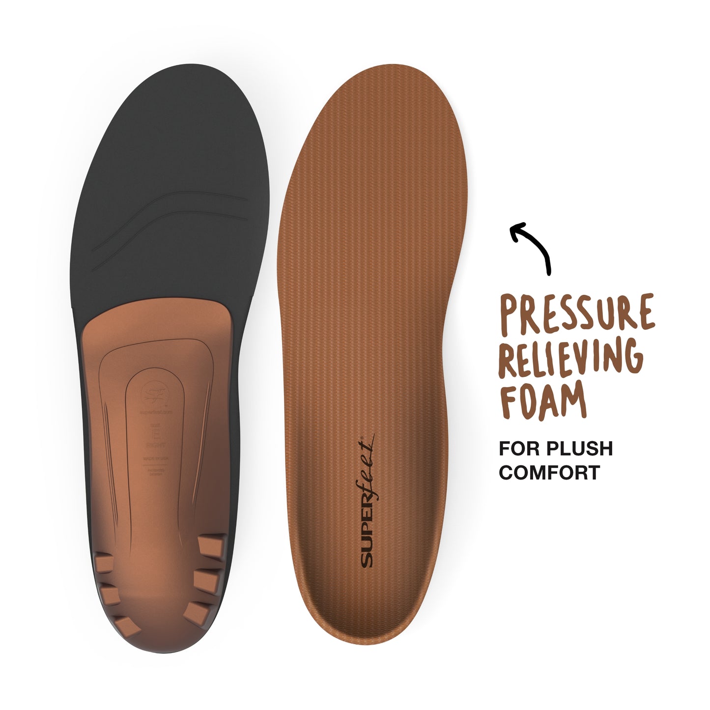 Superfeet COPPER - Cushioning Memory Foam Arch Support Insole - 2.5-5 Men / 4.5-6 Women