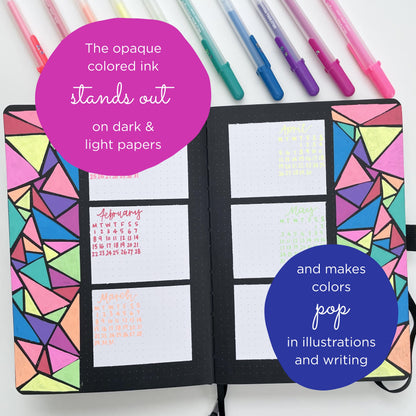 Sakura Gelly Roll Moonlight Pen Set, 1 mm Bold Tip, Assorted Colors, Pack of 10