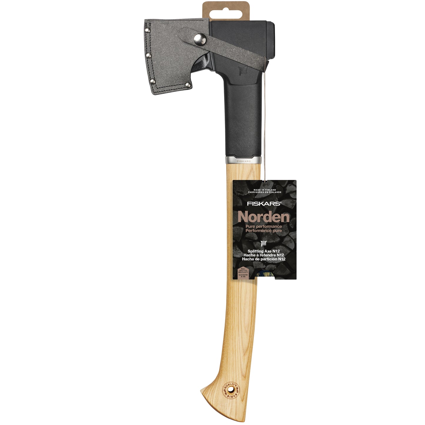 Fiskars Norden N12 Splitting Axe with Recycled Leather Sheath (19 in.)