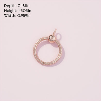 PANDORA Jewelry Small O Rose Pendant for Necklace, With Gift Box