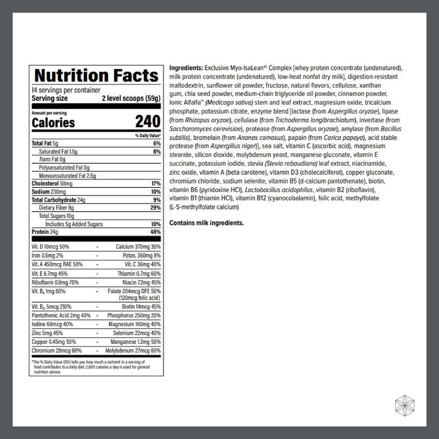 Isagenix IsaLean Shake - Complete Superfood Meal Replacement Drink Mix for Maintaining Healthy Weight and Lean Muscle Growth - 826 Grams - 14 Meal Canister (Creamy French Vanilla Flavor)