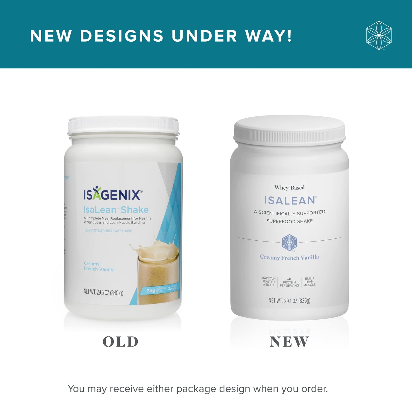 Isagenix IsaLean Shake - Complete Superfood Meal Replacement Drink Mix for Maintaining Healthy Weight and Lean Muscle Growth - 826 Grams - 14 Meal Canister (Creamy French Vanilla Flavor)