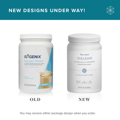 Isagenix IsaLean Shake - Complete Superfood Meal Replacement Drink Mix for Maintaining Healthy Weight and Lean Muscle Growth - 826 Grams - 14 Meal Canister (Creamy French Vanilla Flavor)