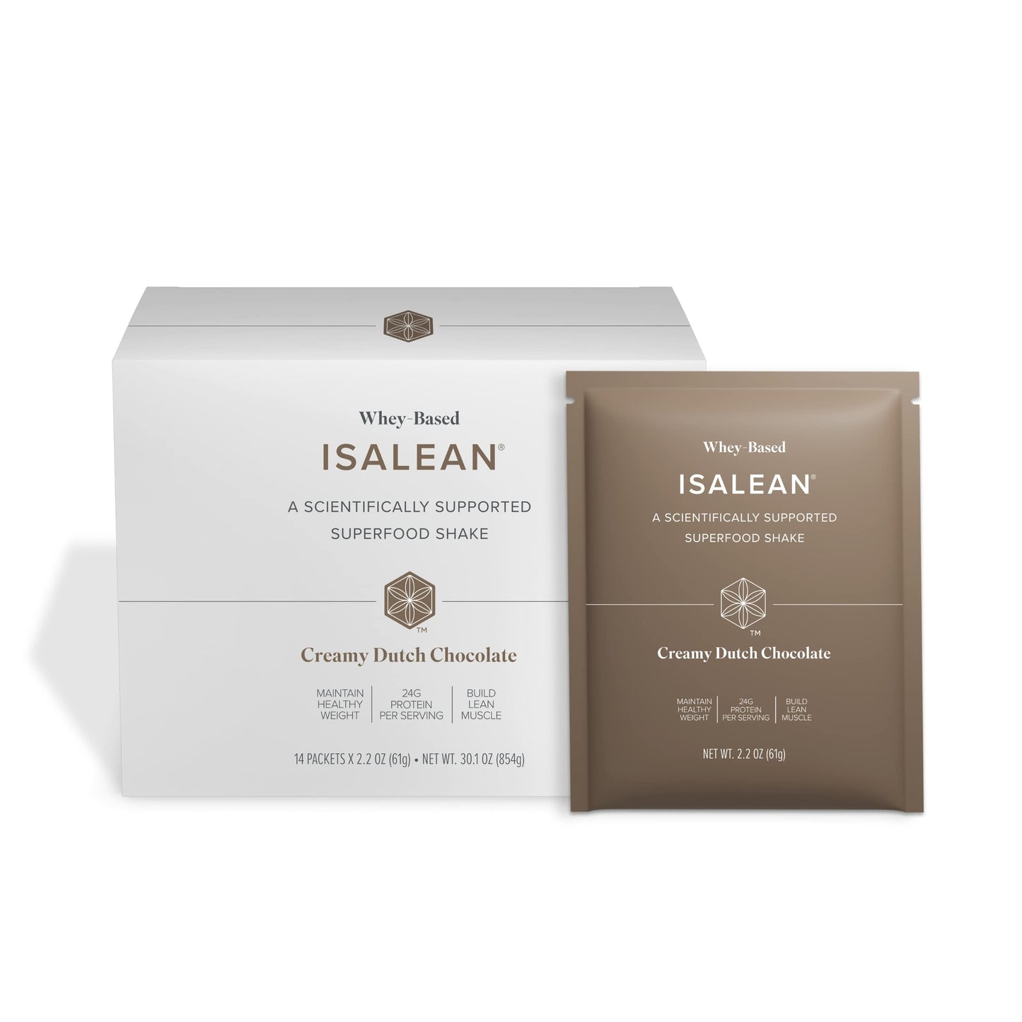 Isagenix IsaLean Shake - Complete Superfood Meal Replacement Drink Mix for Maintaining Healthy Weight and Lean Muscle Growth - 854 Grams - 14 Meal Packets (Creamy Dutch Chocolate Flavor)