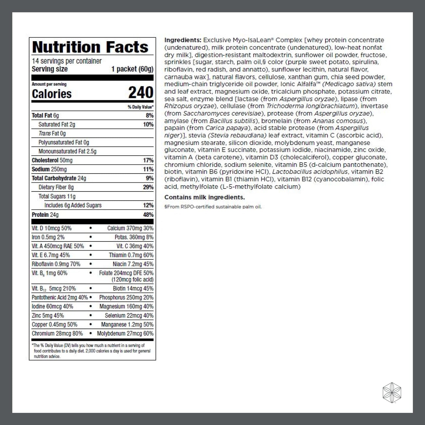 Isagenix IsaLean Shake Packets 840 Grams (Birthday Cake)